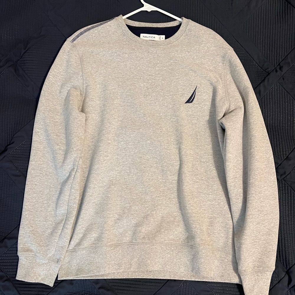 Nautica Men's Light Gray Crewneck Sweater